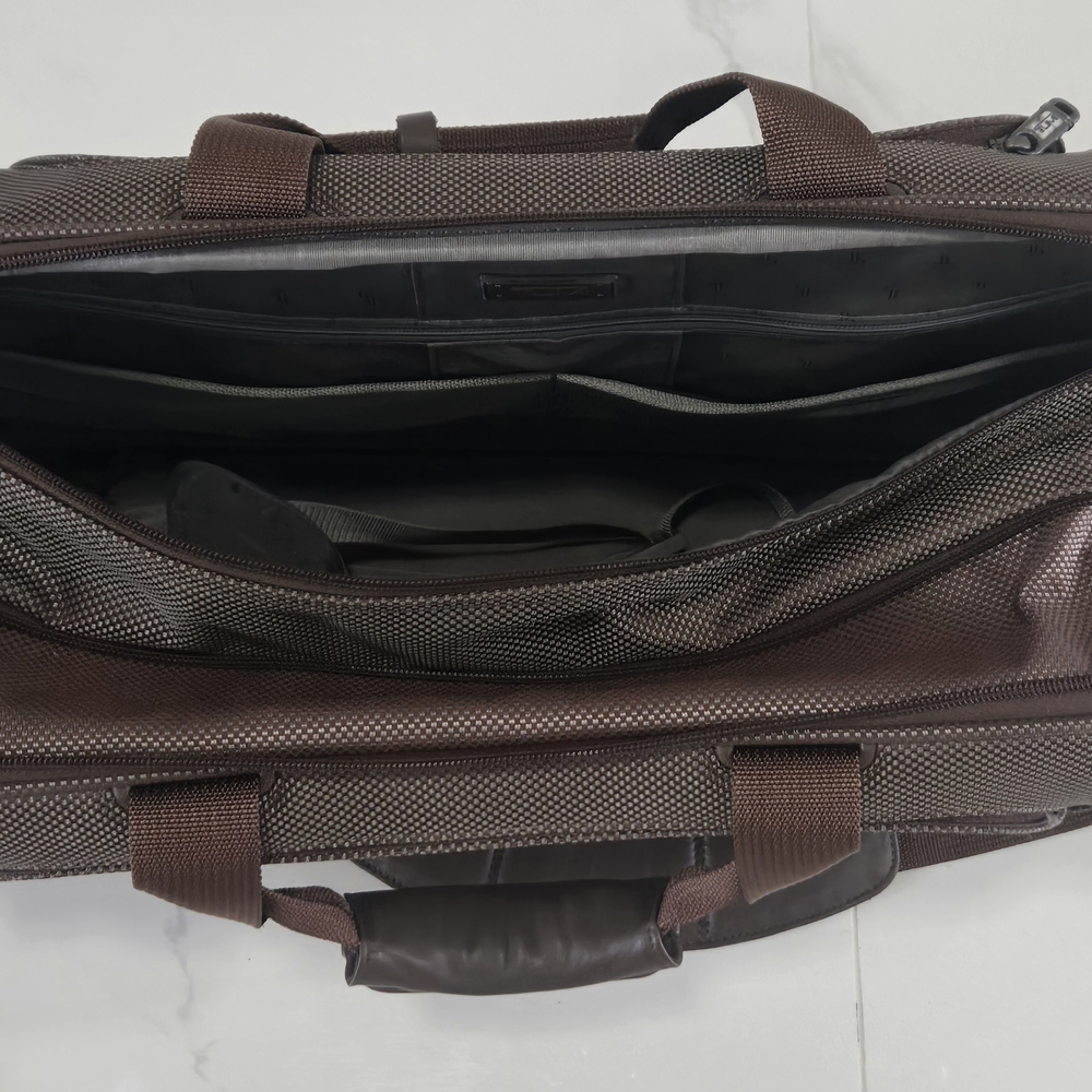 Tumi Brown Leather Briefcase With Multiple Compar… - image 8